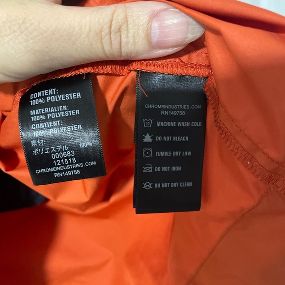 CHROME- Mens Buckman Packable Anorak Mecca Orange size small - Picture 7 of 7